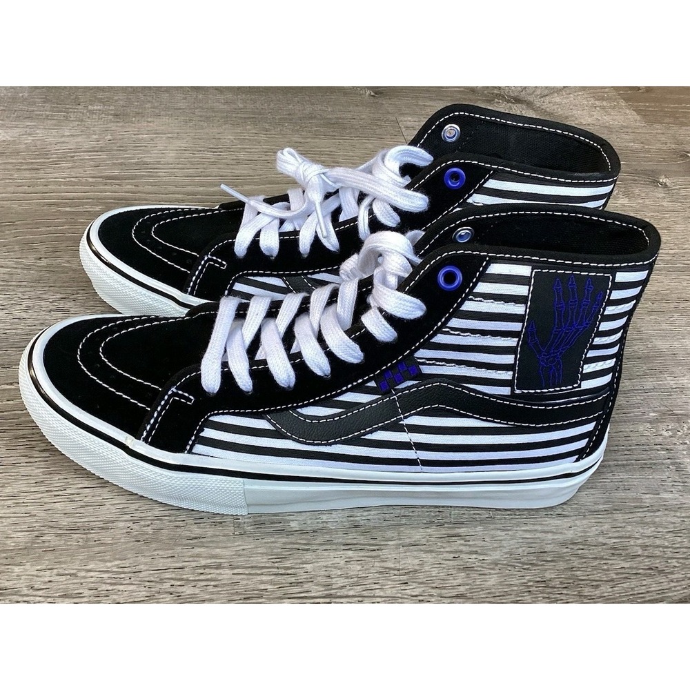 NEW Vans X Breana Geering Mens Size 9 Shoes Sk8-hi Pop Cush Black White Sneakers